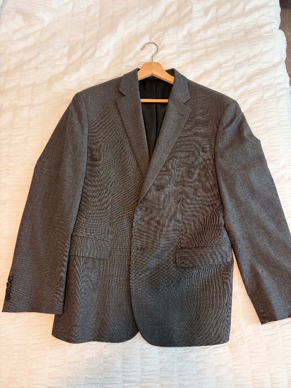 Wool Kenneth Cole Awearness Charcoal Men's 42 Short Lined Sportscoat Jacket